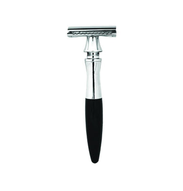 E-Shave DE Razor - Nickel & Black Handle - Barbers Lounge