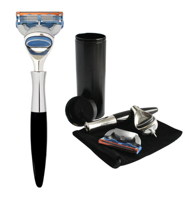 E-Shave Razor Travel Nickel/Black Fusion - Barbers Lounge