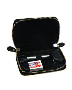 Universal Black Pebble Leather DE Safety Razor Case - Barbers Lounge